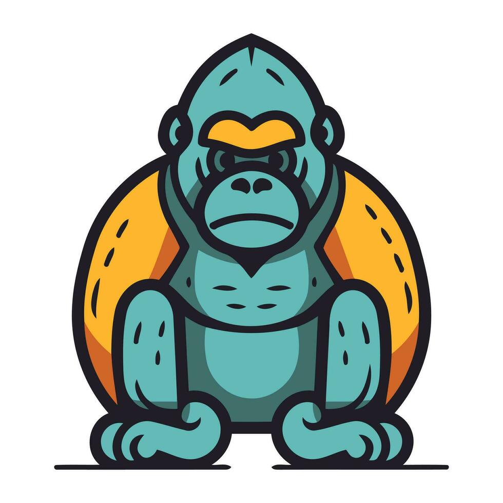 gorila macaco mascote. desenho animado ilustração do gorila macaco mascote para rede Projeto vetor