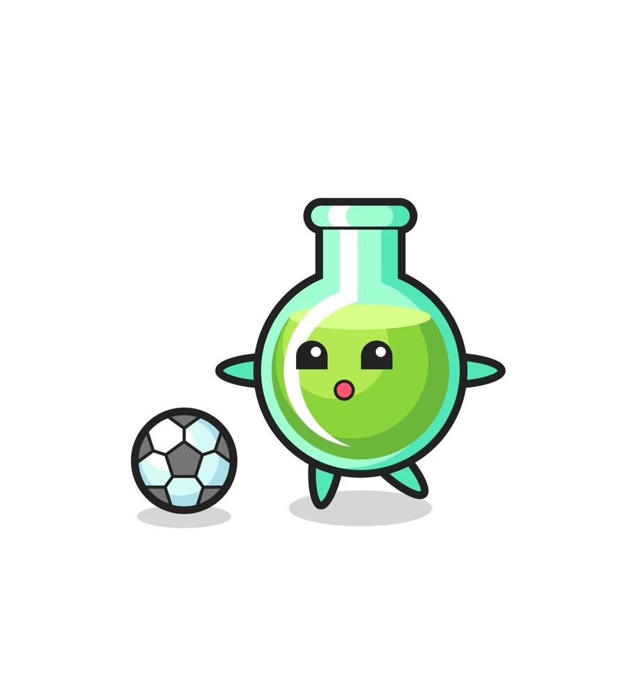 ilustração do desenho dos copos de laboratório está jogando futebol vetor