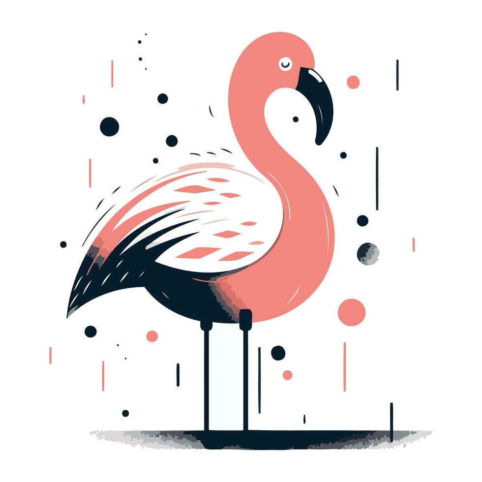 flamingo. flamingo em uma branco fundo. vetor ilustração.