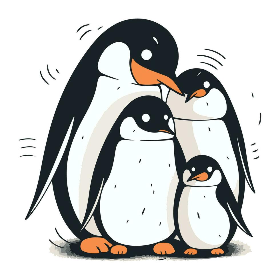 pinguim família. vetor ilustração do uma grupo do pinguins.