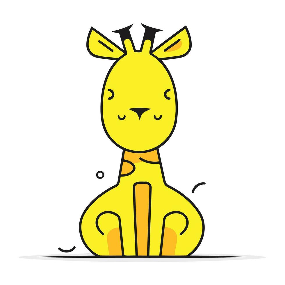 fofa desenho animado girafa em uma branco fundo. vetor ilustração.