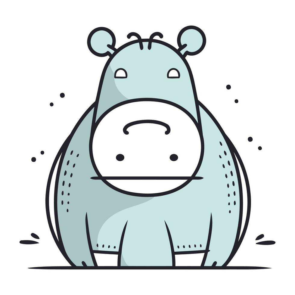 fofa desenho animado hipopótamo. vetor ilustração para seu Projeto.