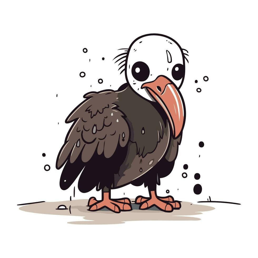 vetor ilustração do uma engraçado desenho animado abutre em uma branco fundo.