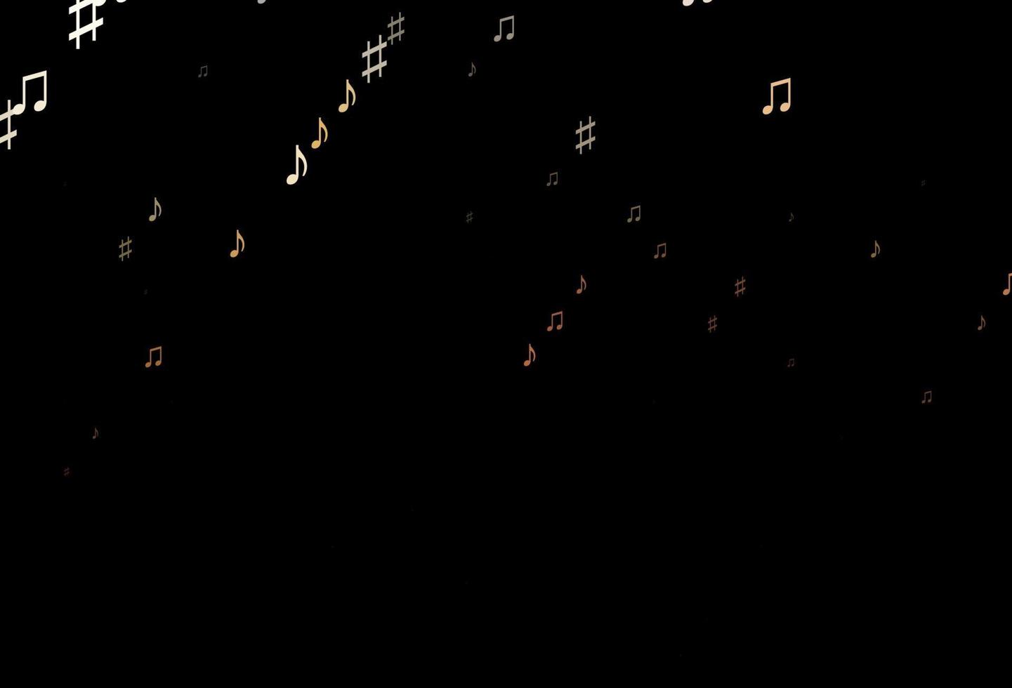 fundo laranja escuro do vetor com símbolos musicais.
