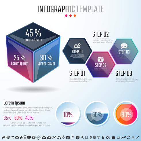 Modelo de design de infografia vetor