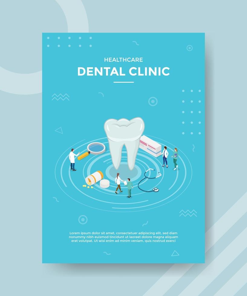 conceito de clínica dentária para banner e folheto de modelo vetor