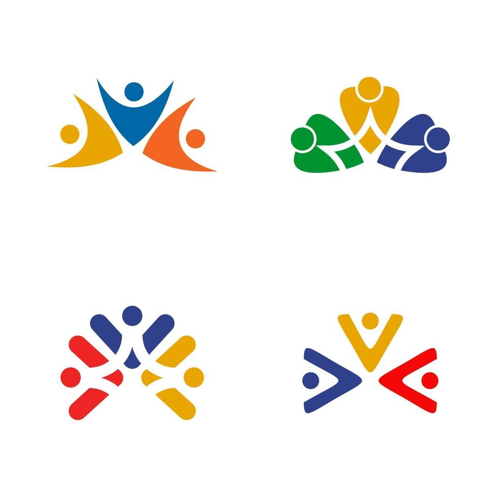 comunidade, adoção, cuidado, design de logotipo em equipe vetor