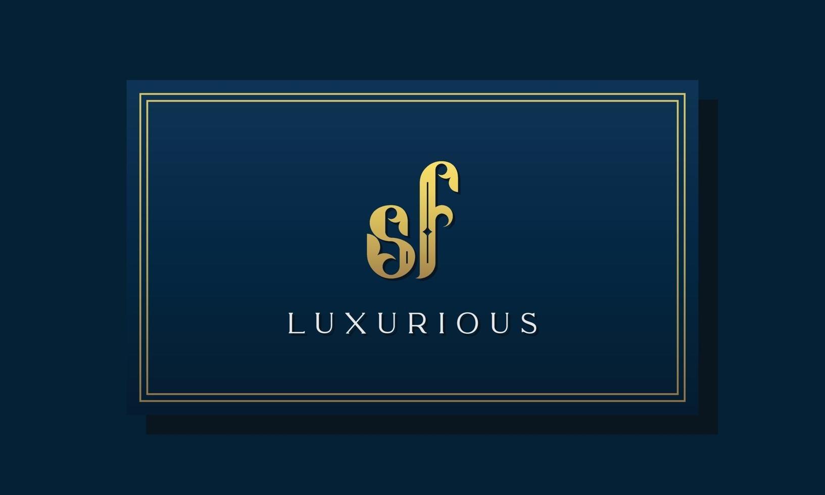 logotipo sf vintage royal letras iniciais. vetor