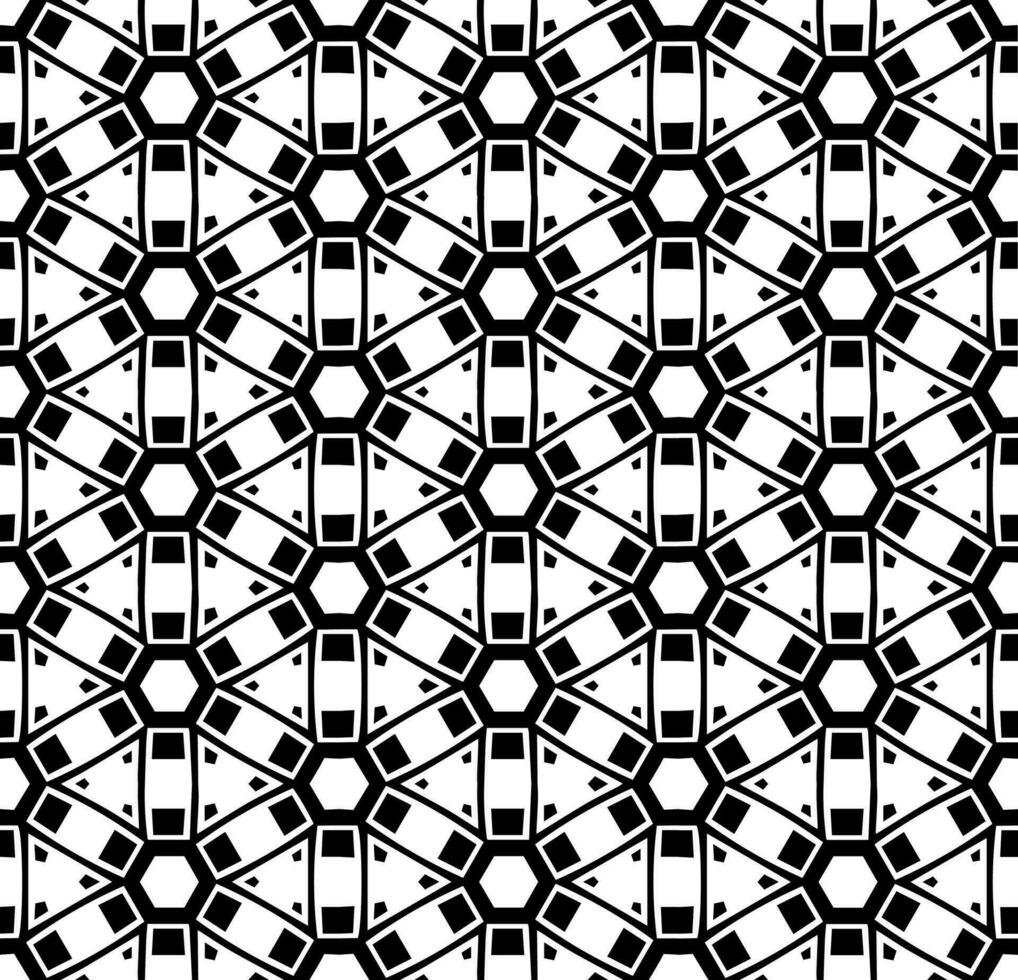 padrão abstrato sem costura preto e branco. fundo e pano de fundo. projeto ornamental em tons de cinza. ornamentos em mosaico. ilustração gráfica vetorial. vetor