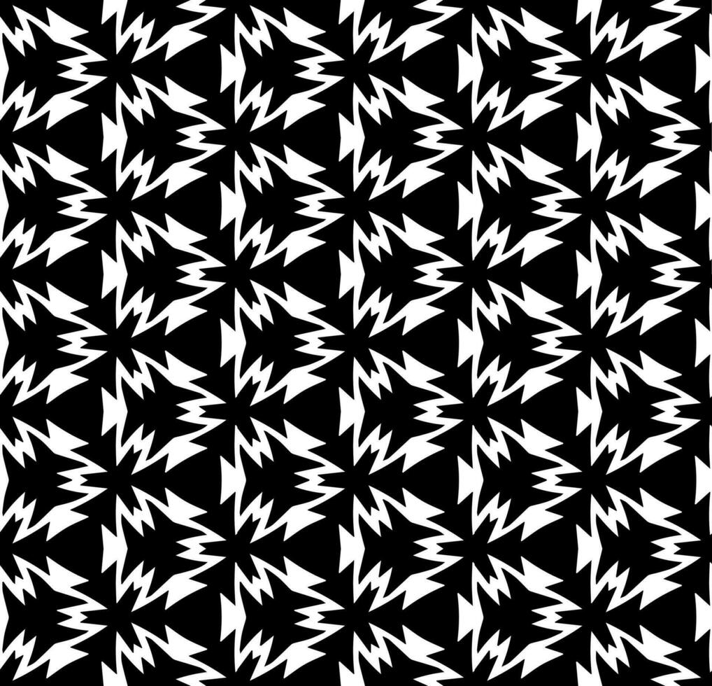 padrão abstrato sem costura preto e branco. fundo e pano de fundo. projeto ornamental em tons de cinza. ornamentos em mosaico. ilustração gráfica vetorial. vetor