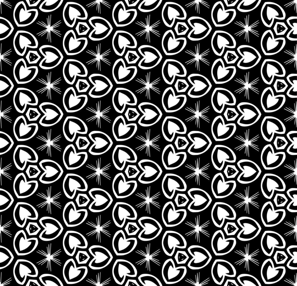 padrão abstrato sem costura preto e branco. fundo e pano de fundo. projeto ornamental em tons de cinza. ornamentos em mosaico. ilustração gráfica vetorial. vetor