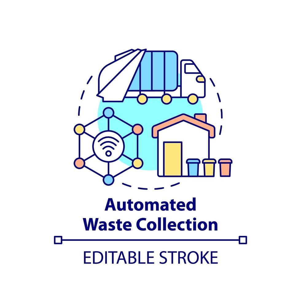 ícone do conceito de coleta automatizada de resíduos vetor