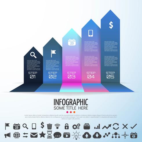 Modelo de design de infográficos de seta vetor