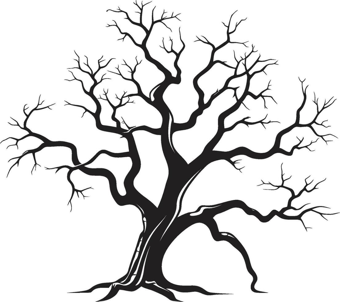 murcha beleza monocromático representação do uma morto árvore silencioso solidão uma morto árvores legado dentro Preto vetor