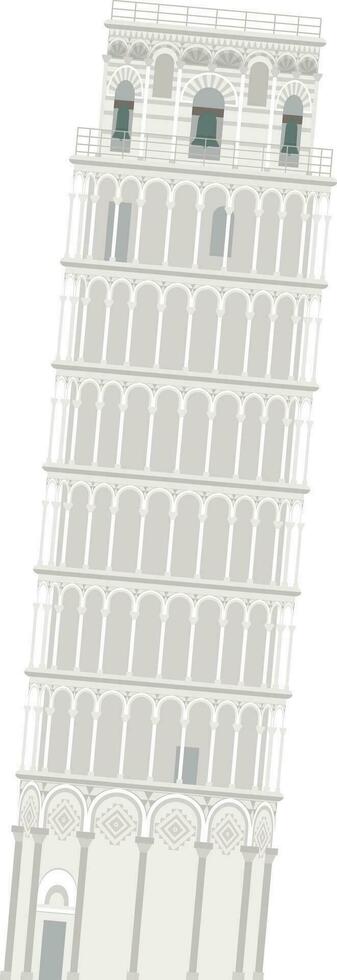 pisa inclinado torre, Itália. isolado em branco fundo vetor ilustração.