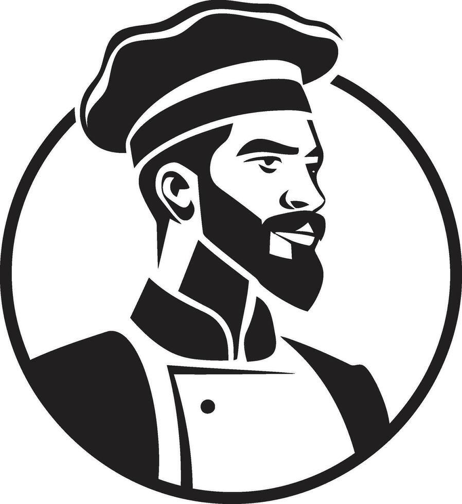 culinária delícias monocromático chefs retrato elegante cozinha domínio Preto chefe de cozinha vetor