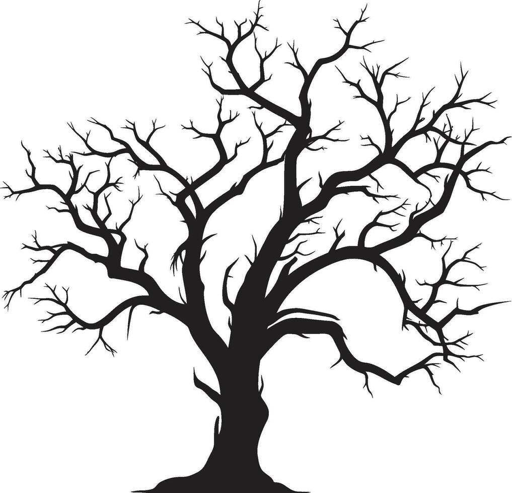resiliente decair uma Preto vetor tributo para uma morto árvore Eterno repouso monocromático fim do uma sem vida árvore