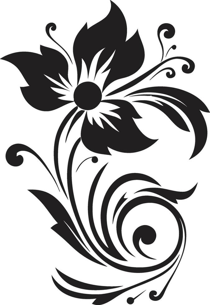 encantado ônix pétalas ornamentado floral conjunto vetor