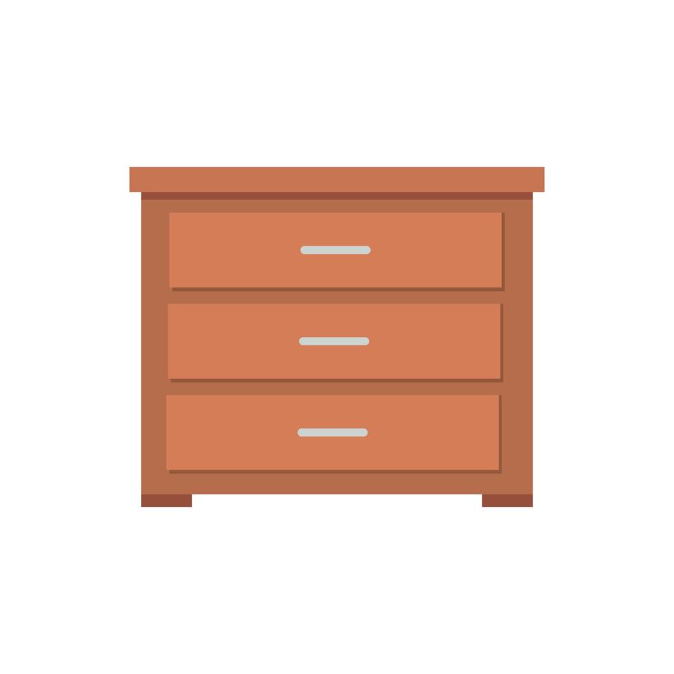 ícone isolado de móveis de gaveta de madeira vetor