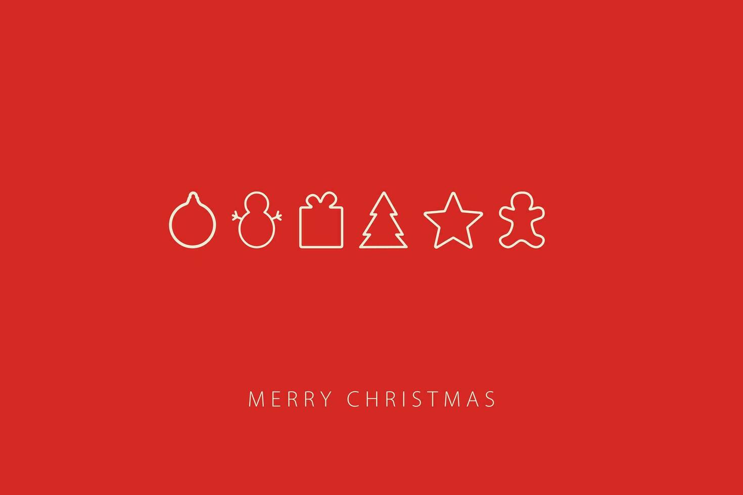 cartão com alegre Natal letras e Natal decorações vetor