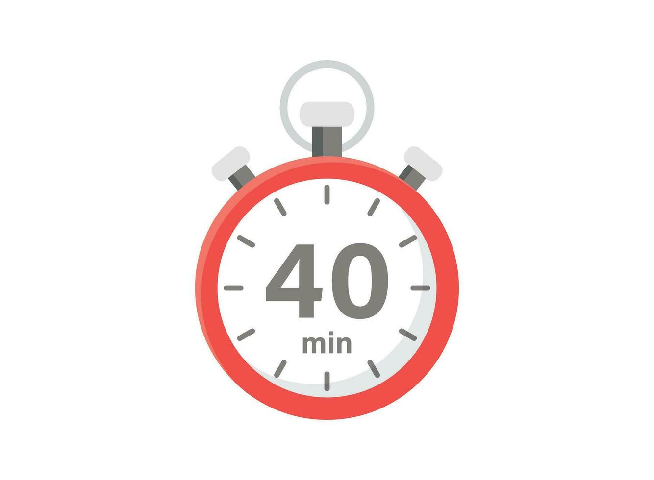40. minutos em cronômetro ícone dentro plano estilo. relógio face cronômetro vetor ilustração em isolado fundo. contagem regressiva placa o negócio conceito.