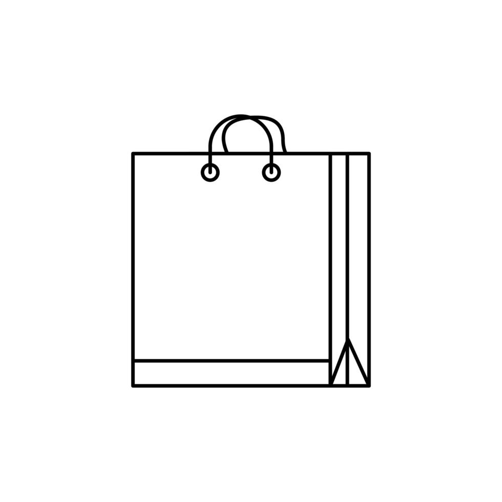 ícone de estilo de linha de compras de papel de sacola vetor