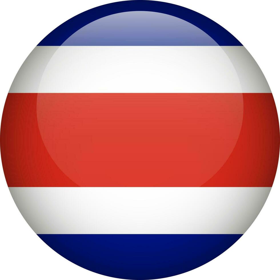 costa rica bandeira botão. volta bandeira do costa rica. vetor bandeira, símbolo. cores e proporção corretamente.