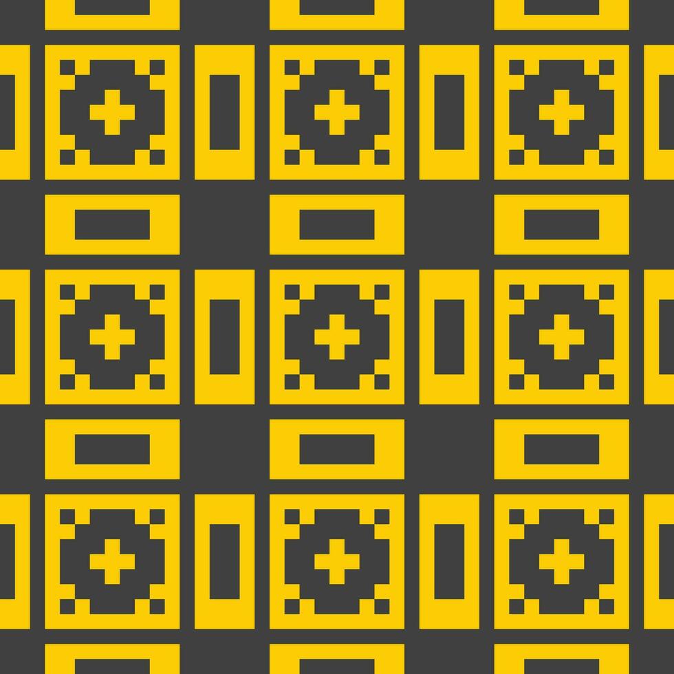 uma Preto e amarelo padronizar com quadrados vetor