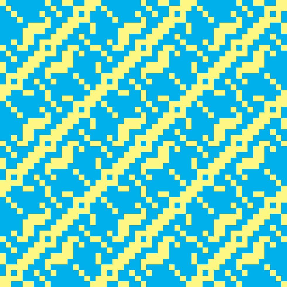 uma azul e amarelo pixel padronizar vetor