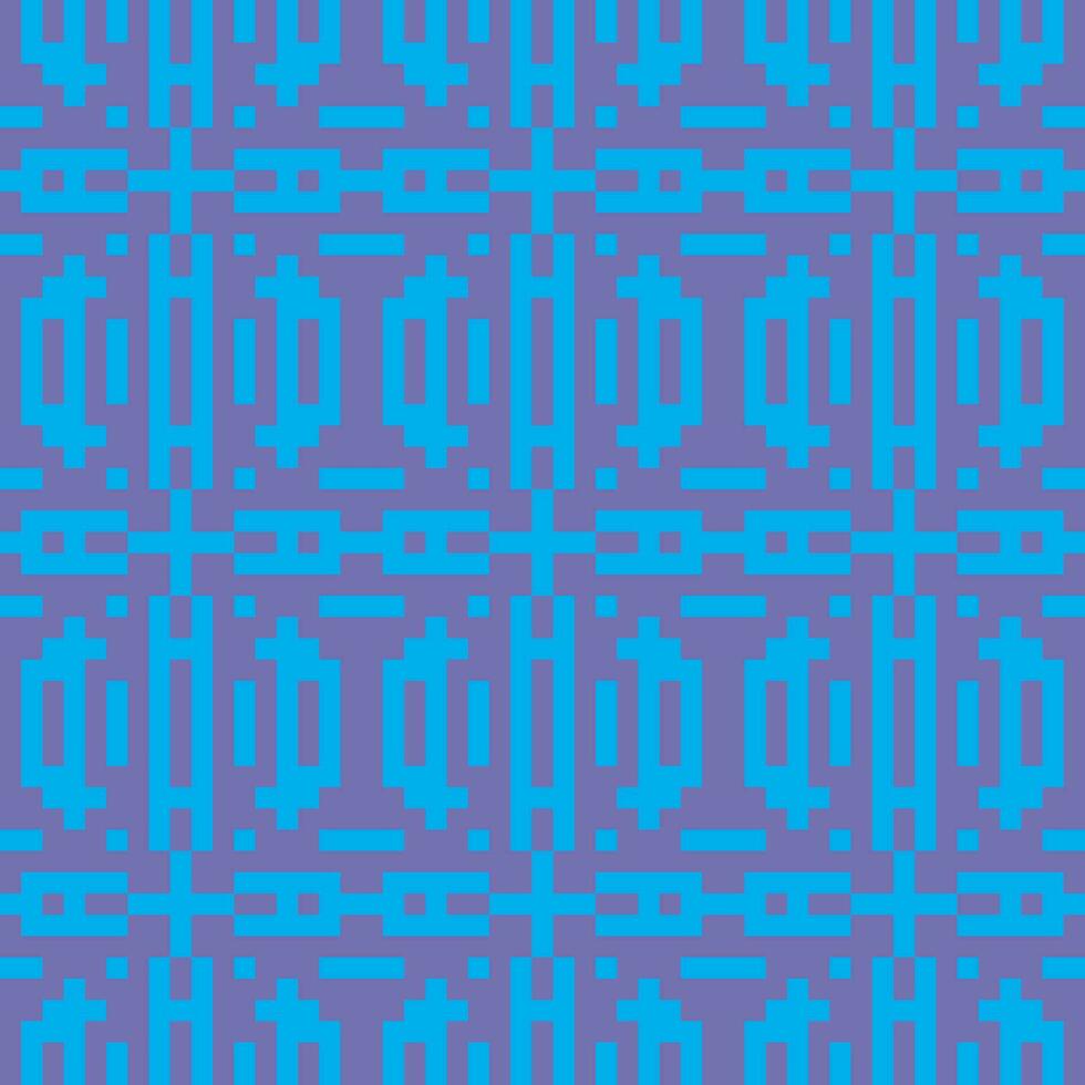 pixel arte desatado padronizar com azul quadrados vetor