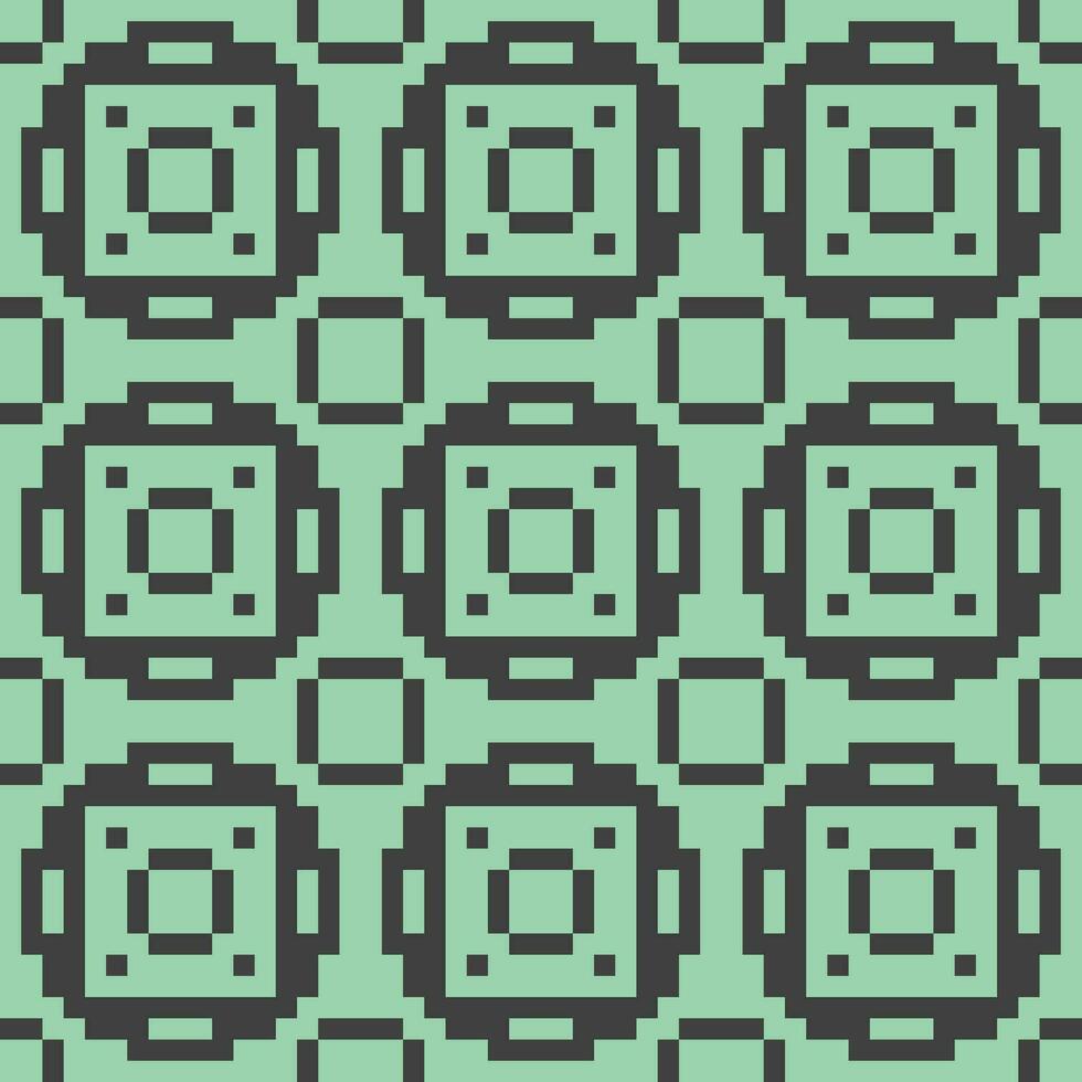 pixel quadrados tecido verde e Preto vetor