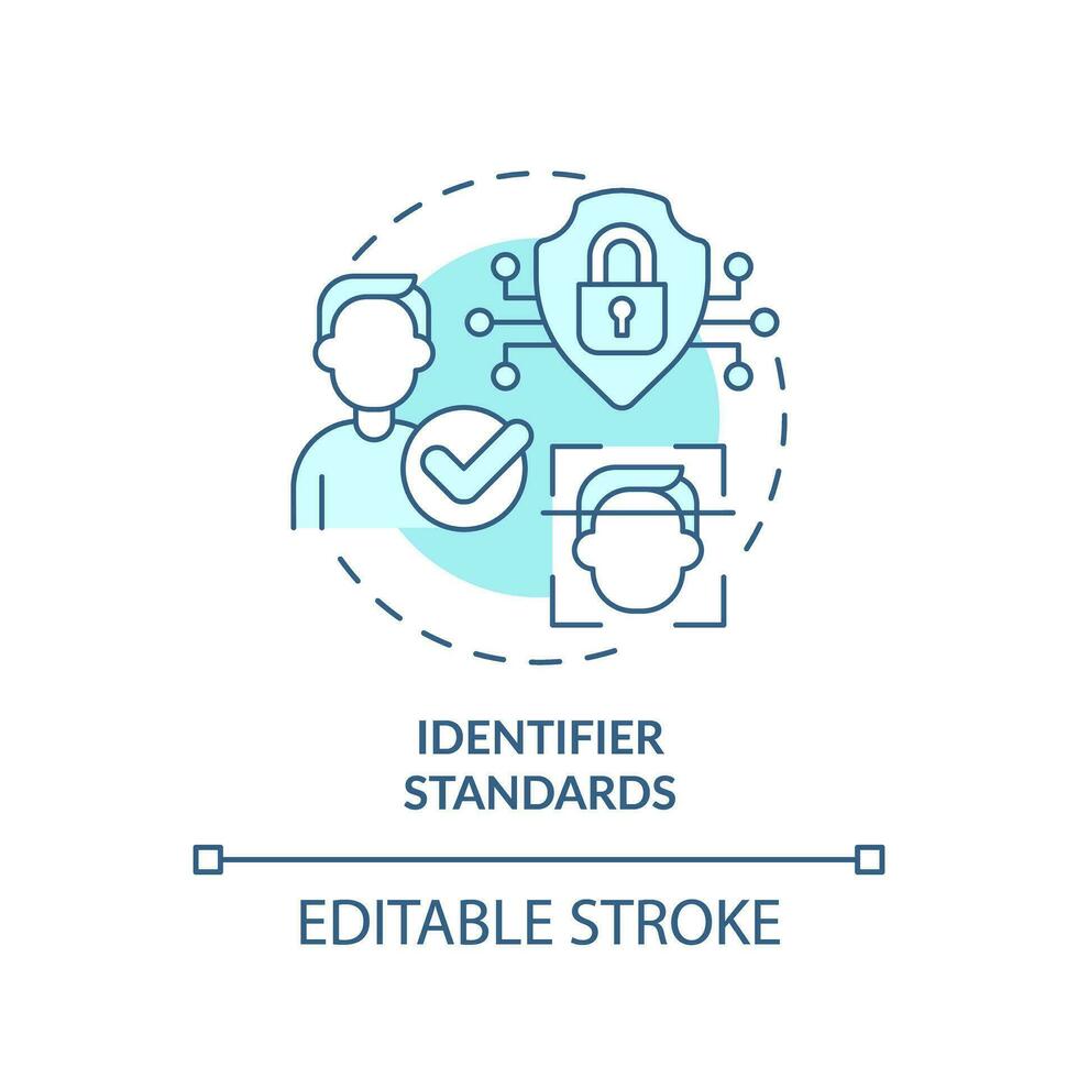 2d editável azul ícone identificador padrões conceito, isolado monocromático vetor, saúde interoperabilidade Recursos fino linha ilustração. vetor