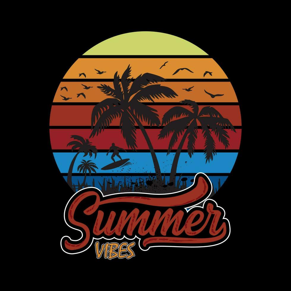 surfar festival verão vibrações bandeira para surfar t camisa, verão t camisa Projeto vetor ilustração, verão t camisa, verão surfar t camisa