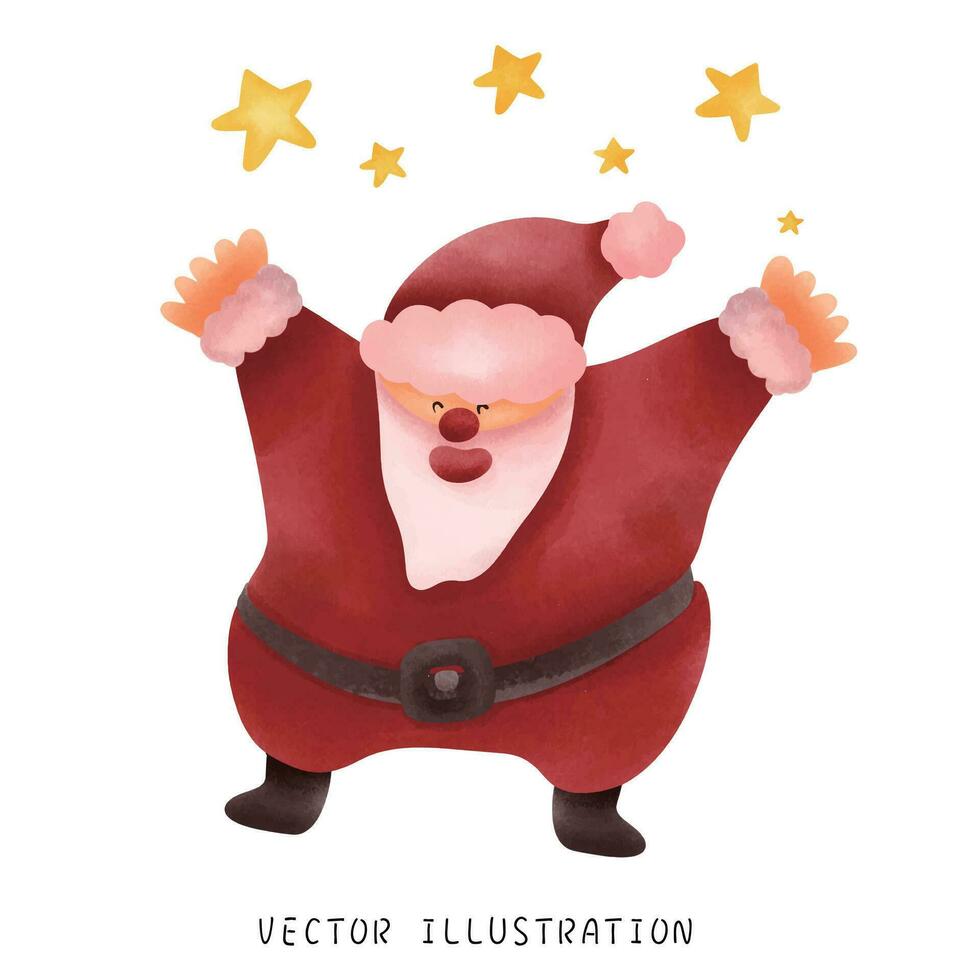 mão desenhado santa claus e festivo Natal ilustração vetor