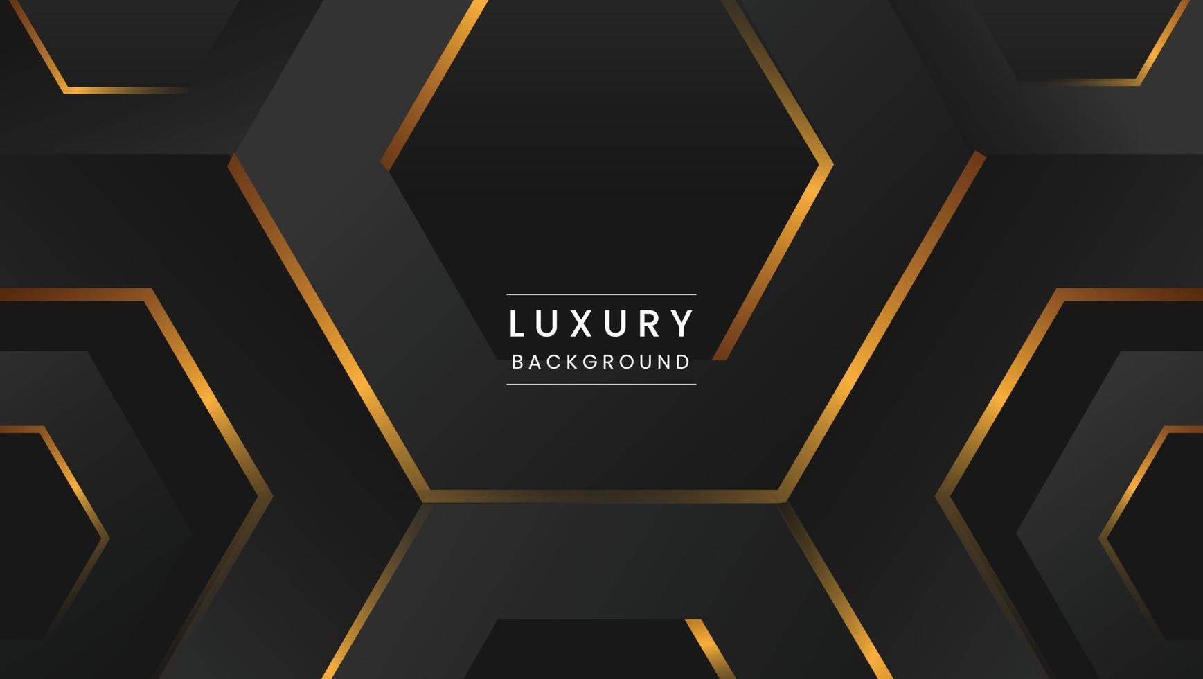 fundo geométrico preto e dourado luxuoso vetor