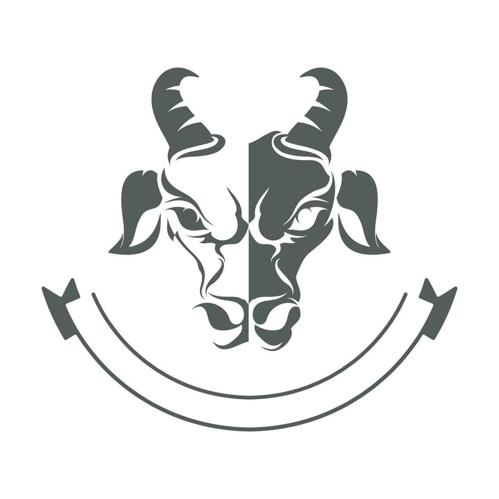 ícone de vetor de modelo de logotipo de vaca