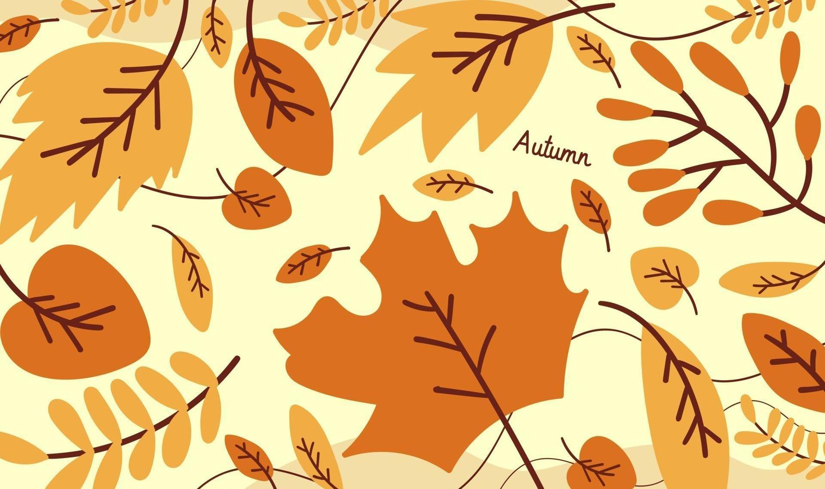 ilustração de fundo de folhas de outono vetor