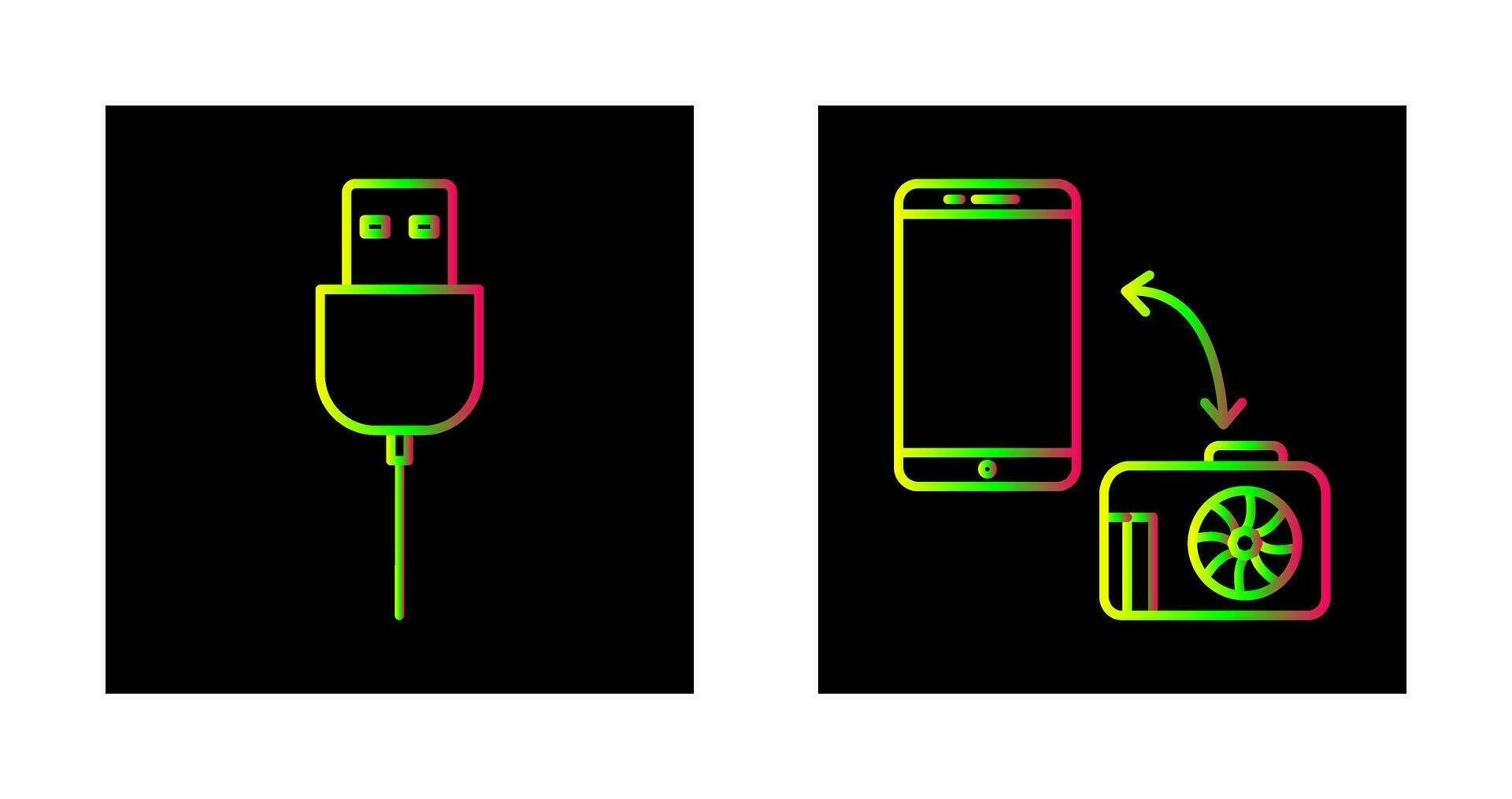 USB cabo e transferir imagens ícone vetor