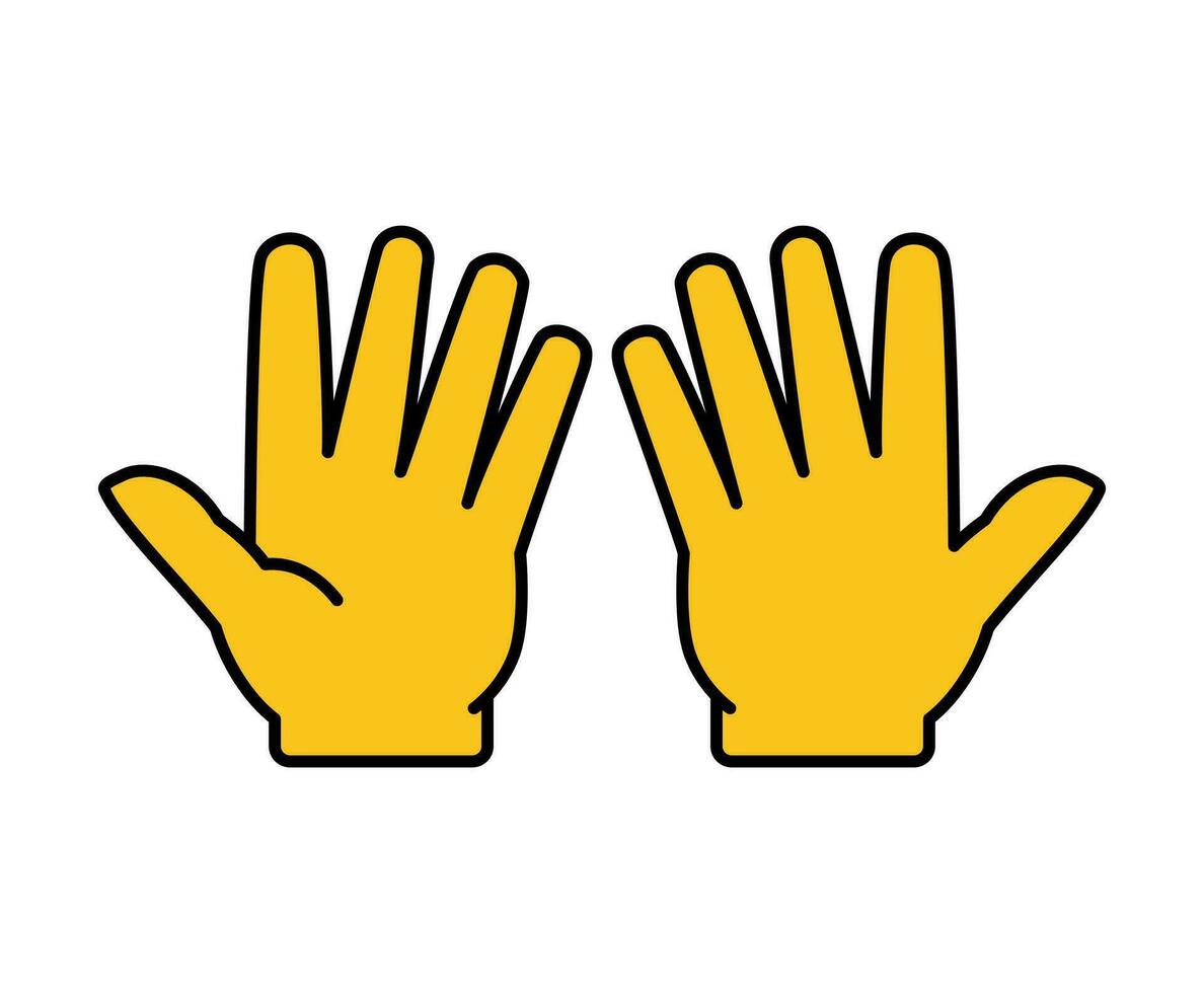 amarelo Alto cinco ícone projeto, emoticon, vetor modelo