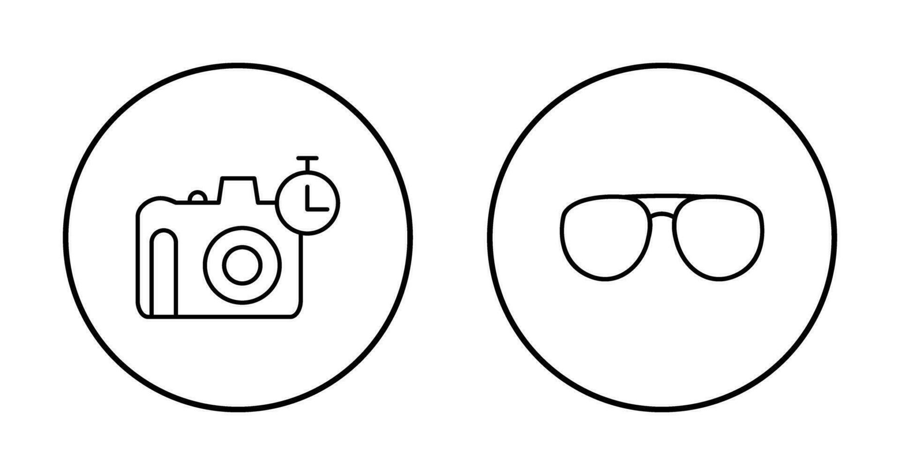 óculos e cronômetro em Câmera ícone vetor