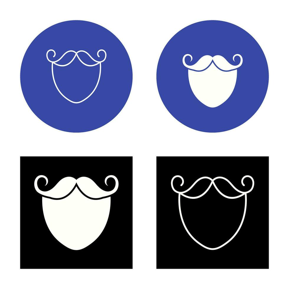 ícone de vetor de barba e bigode