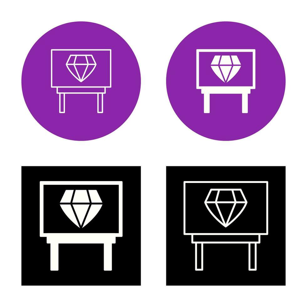 ícone de vetor de exibição de diamante