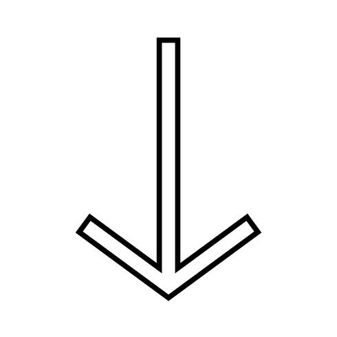 Ícone de linha preta de seta para baixo vetor