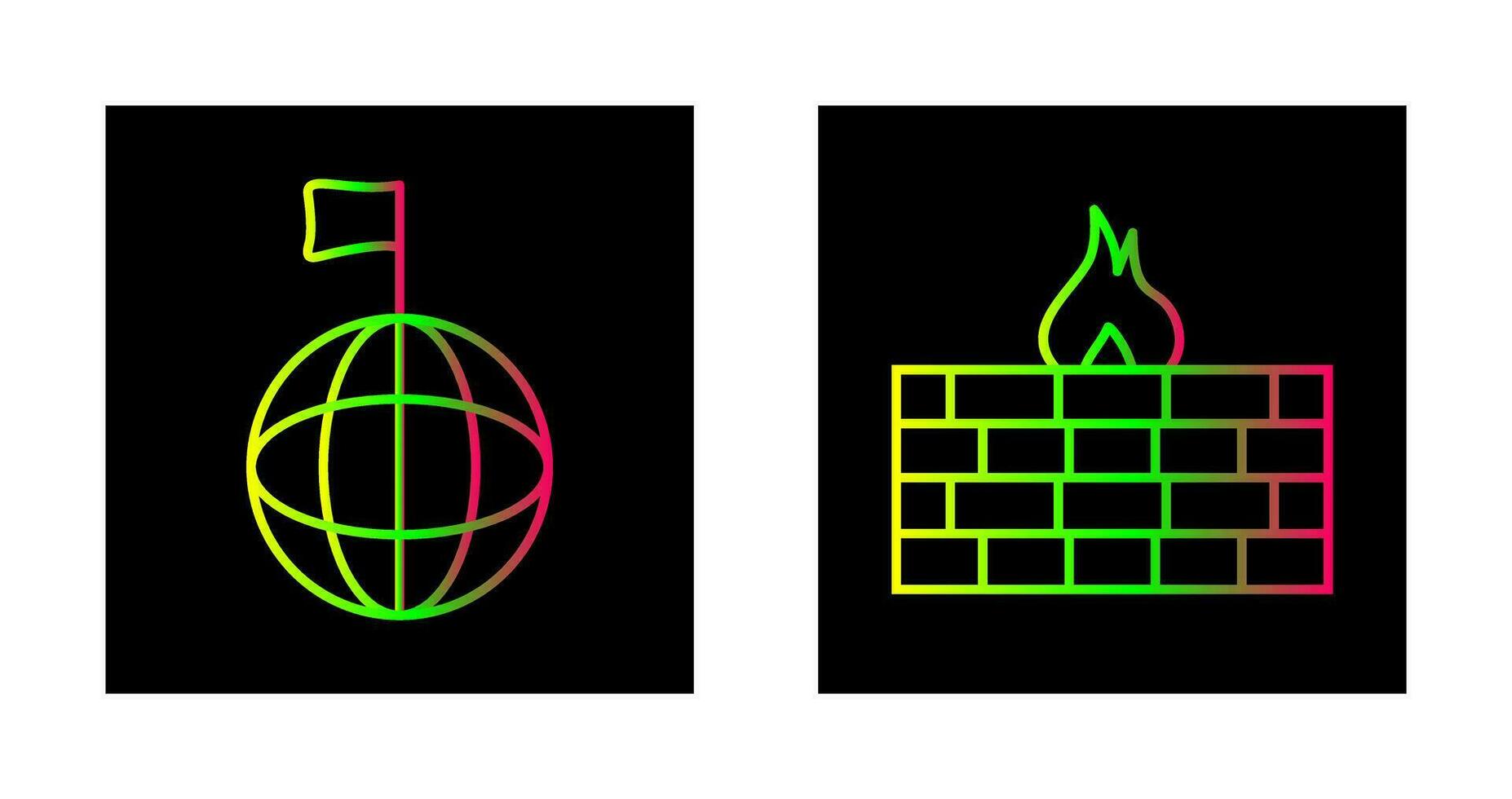 global sinal e firewall ícone vetor