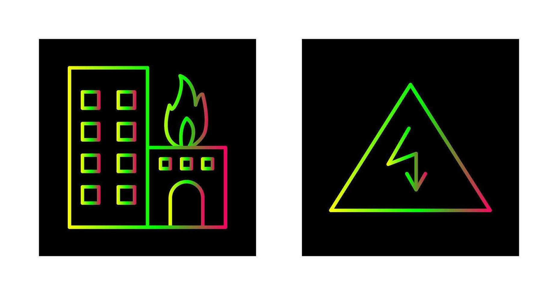 queimando construção e eletricidade Perigo ícone vetor