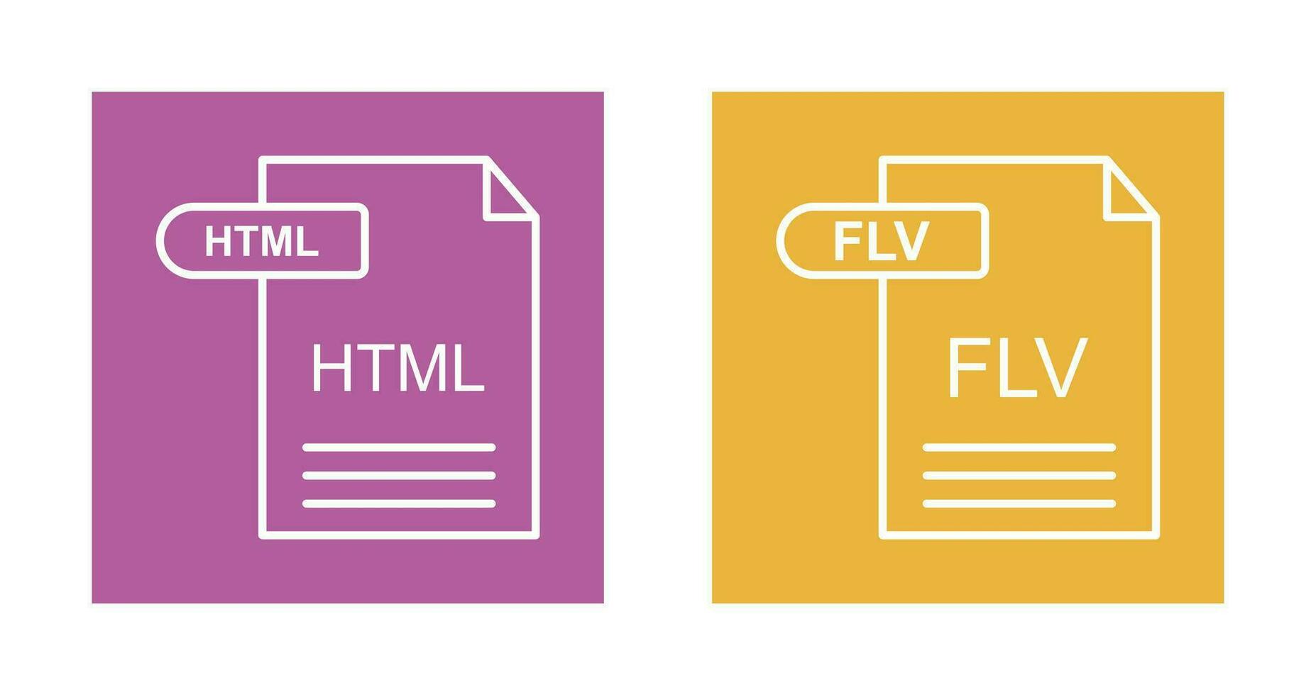 html e flv ícone vetor