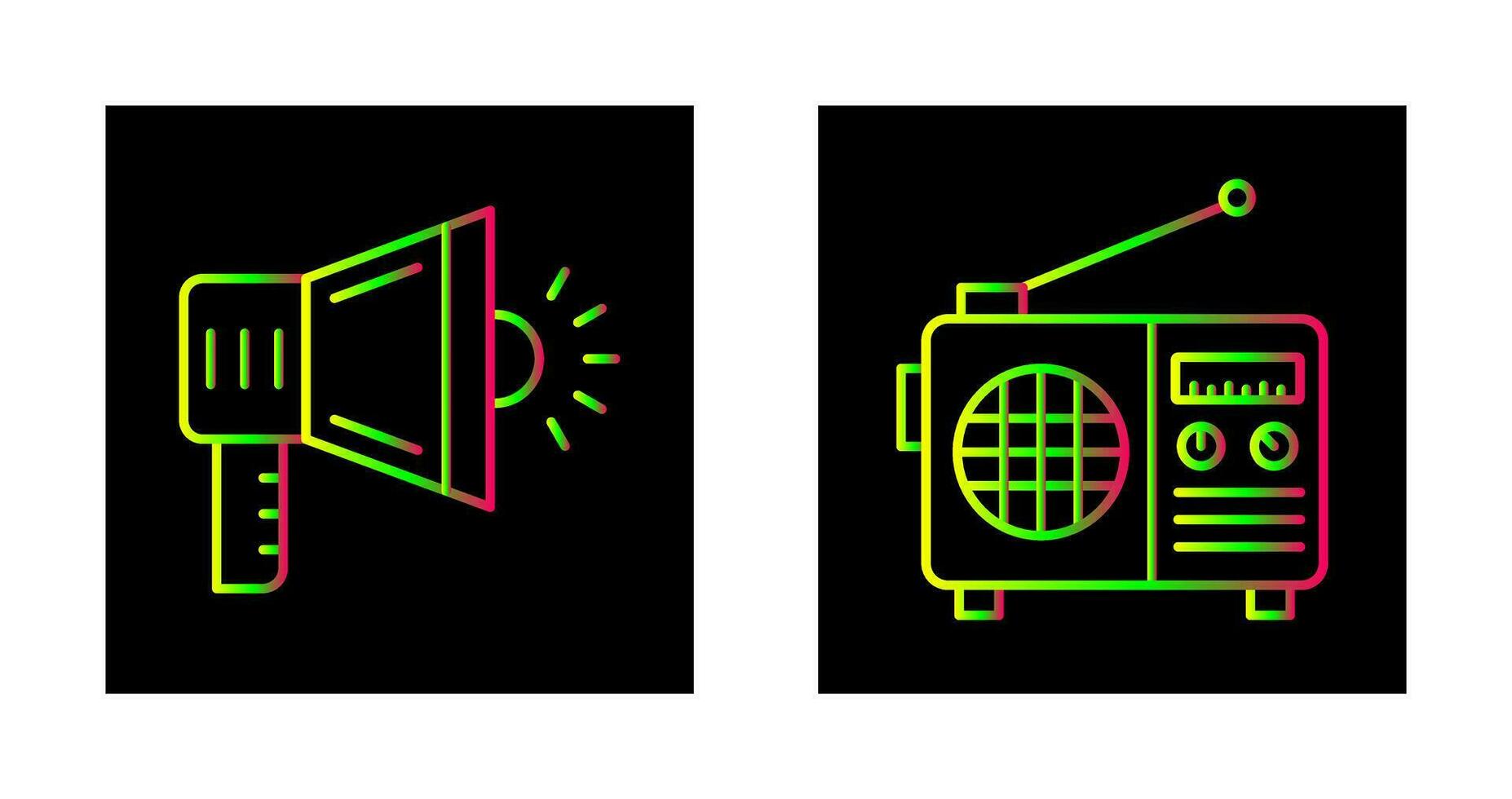 megafone e rádio ícone vetor