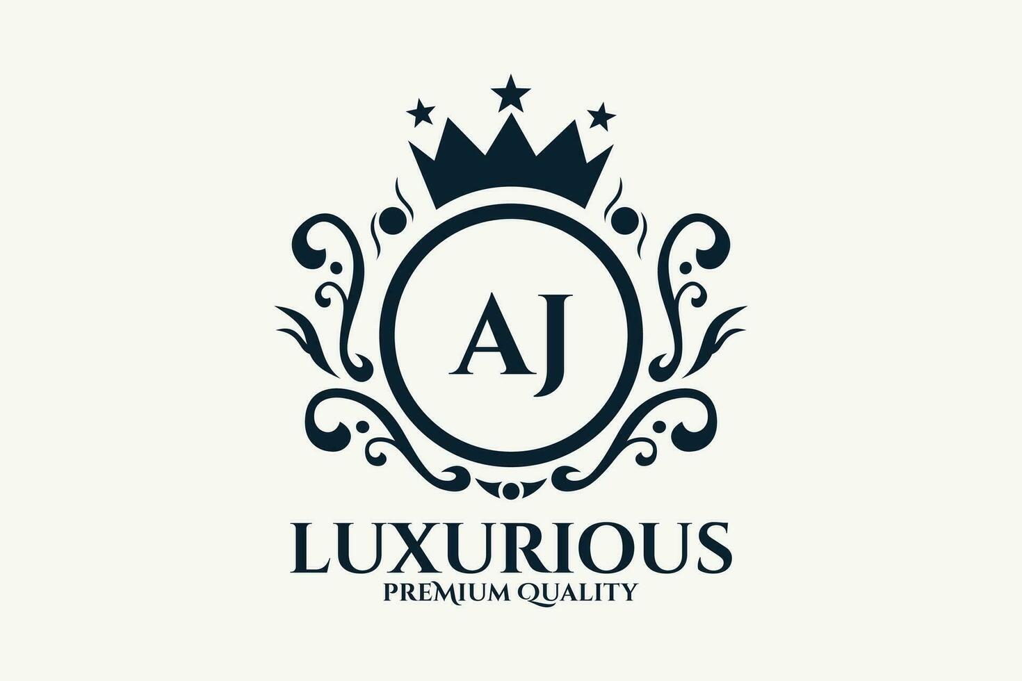 inicial carta aj real luxo logotipo modelo dentro vetor arte para luxuoso branding vetor ilustração.