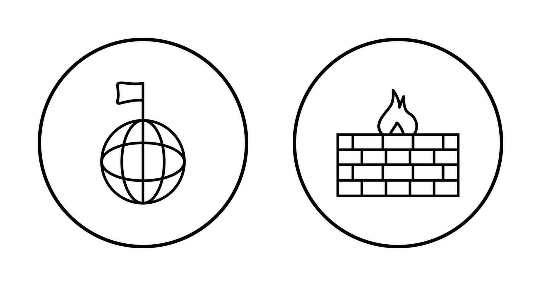 global sinal e firewall ícone vetor