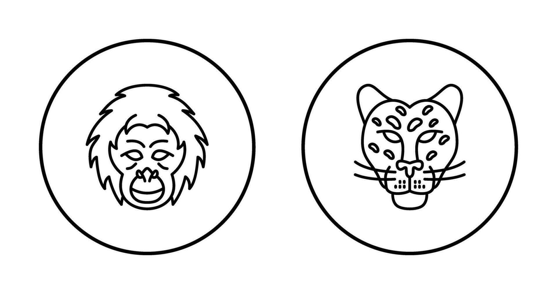 orangotango e perigoso ícone vetor